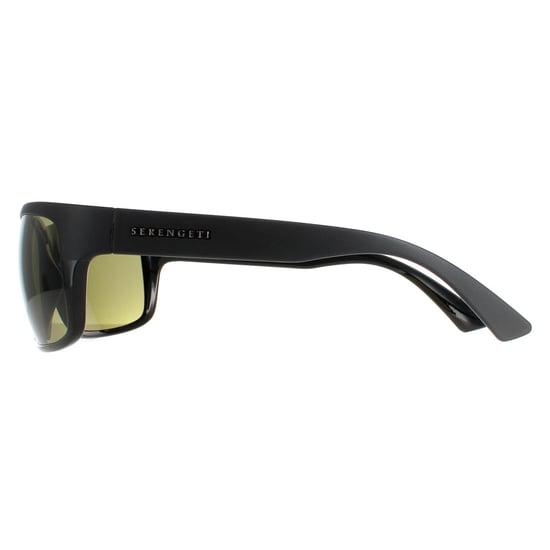 Serengeti Wrap Unisex Matte Black Top Shiny Black Mineral Polarized 555nm Pistoia