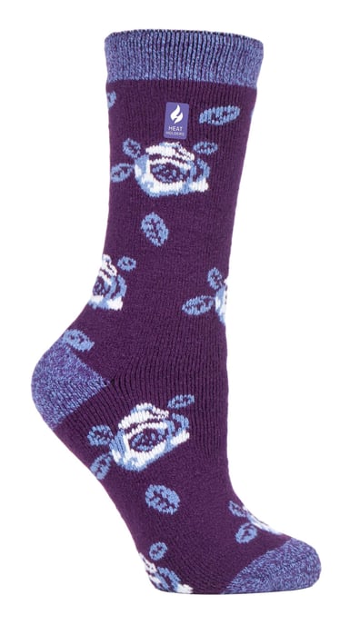 Heat Holders Lite - Calcetines Térmicos Aislantes para Mujer | Múltiples Diseños Incluyendo Rayas Argyle Corazones Estrellas | Calcetines Cálidos para Invierno - Ciruela (Roma) - Image 1