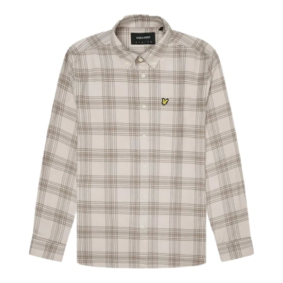 Lyle & Scott Tonal Check Long Sleeve Beige Flannel Shirt