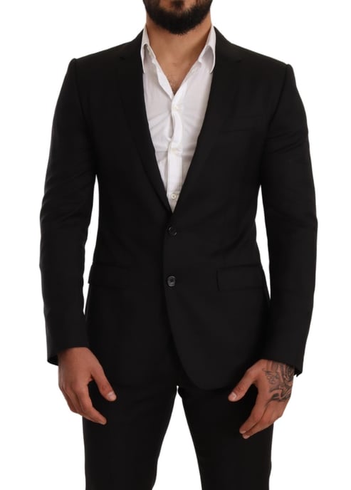 Traje de dos piezas MARTINI SLIM FIT de cuadros negros para hombre de Dolce & Gabbana - Image 1