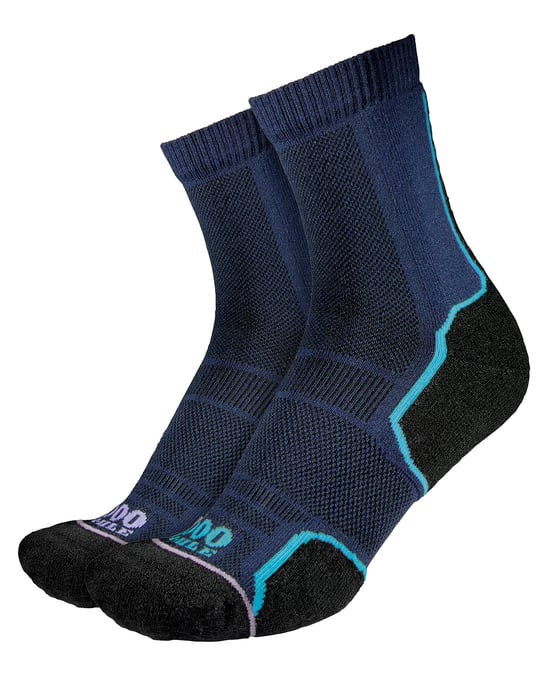 1000 Mile - 2 Pack Ladies Trail Repreve Calcetines de una capa para correr - Azul marino - Image 1