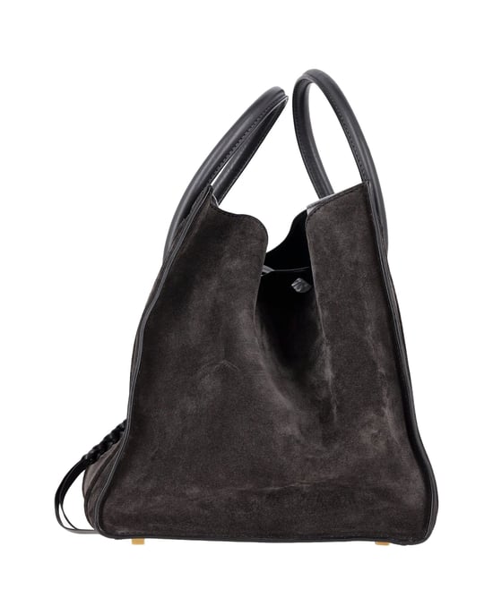 Celine Luggage Phantom Medium Bag in Black Suede - Image 3