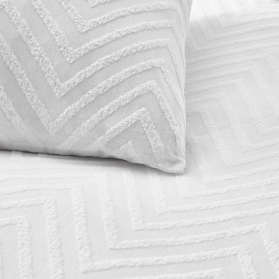 Juego de Funda de Edredón con Diseño Chevron Zigzag Minimalista - Image 3