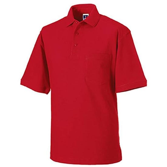 Russell Mens 100% Cotton Short Sleeve Polo Shirt (Classic Red) - Image 3