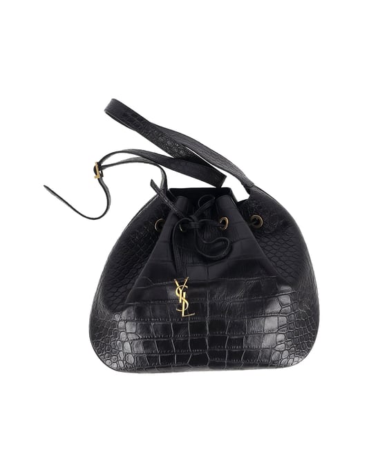Saint Laurent Medium Paris VII Hobo Croc Effect Bag in Black Leather - Image 4