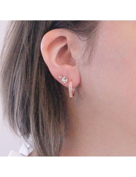 Pendientes Eclat - Oro rosa y cristal - Image 2
