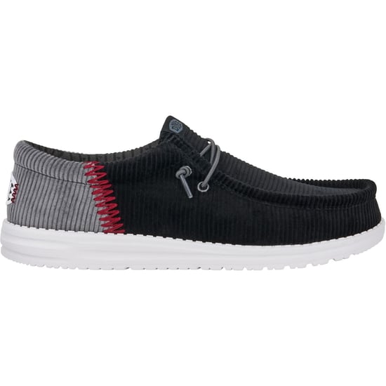 HEYDUDE Wally Funk Corduroy Textile Men's Black Boat Shoes - Image 6