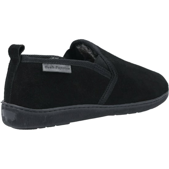 Hush Puppies Mens Arnold Slip On Leather Slipper (Black) - Image 5
