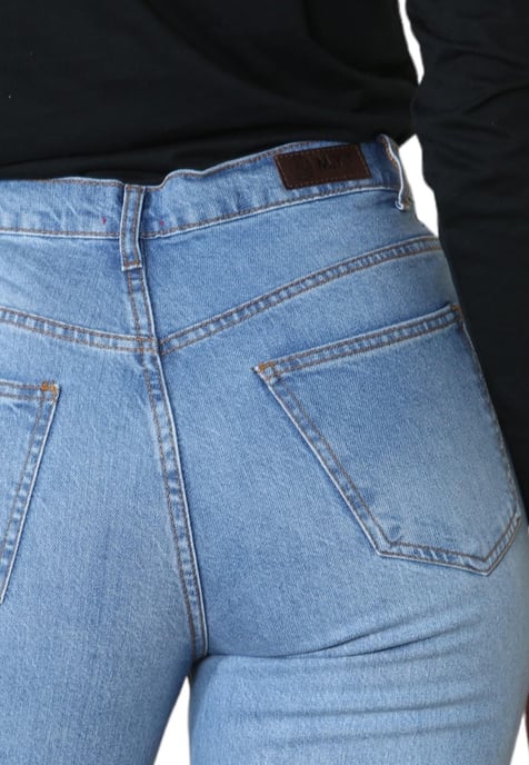 Vaqueros de cintura alta y pierna ancha MYT para mujer en azul claro - Image 5