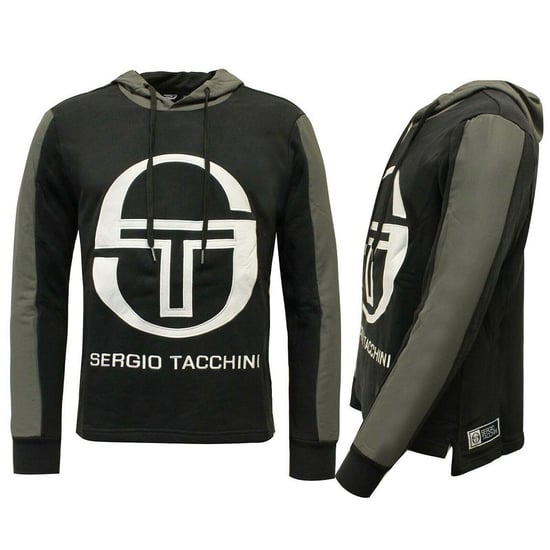 Sergio Tacchini Graphic Logo Long Sleeve Pullover Black Mens Hoodie 37665 177