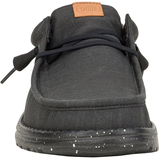 HEYDUDE Wally Elevated Basics Canvas Men's Black Boat Shoes - Image 5