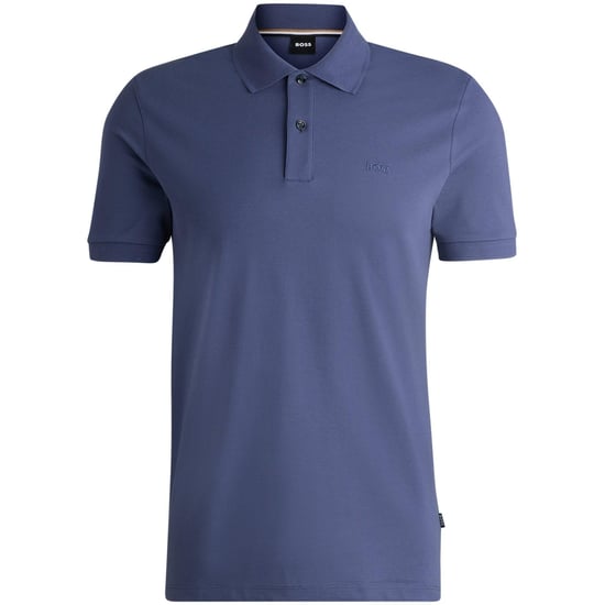 Men's Boss Pallas Embroidered Logo Polo Shirt in Navy - Image 1