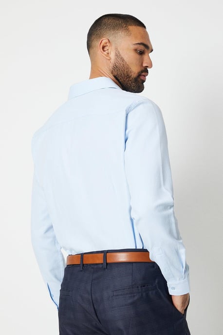 Tailored Fit Herringbone Weave Shirt - Image 3
