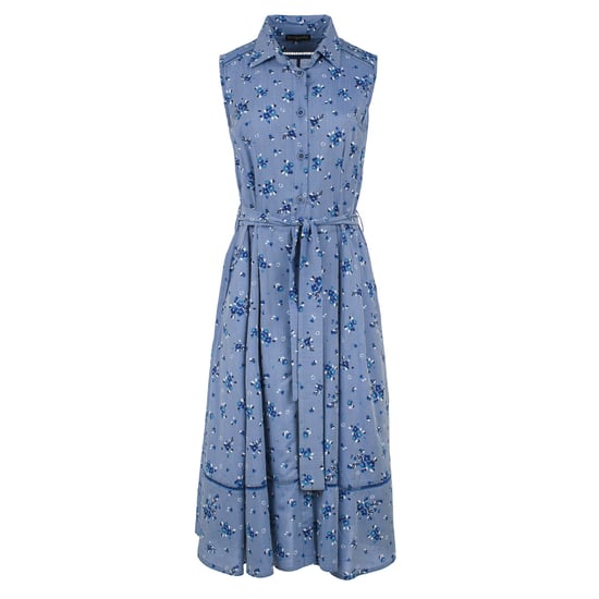 Vestido con detalle de botones florales índigo - Image 2