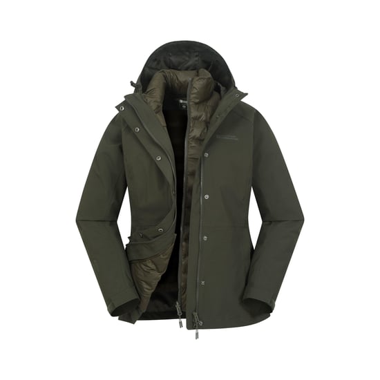 Mountain Warehouse Womens/Ladies Alaskan 3 in 1 Padded Jacket (Khaki Green) - Image 1