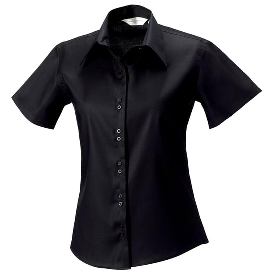 Russell Collection Ladies/Womens Short Sleeve Ultimate Non-Iron Shirt (Black) - Image 3