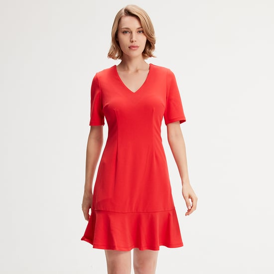 Minimalist trapeze jersey dress - Image 3