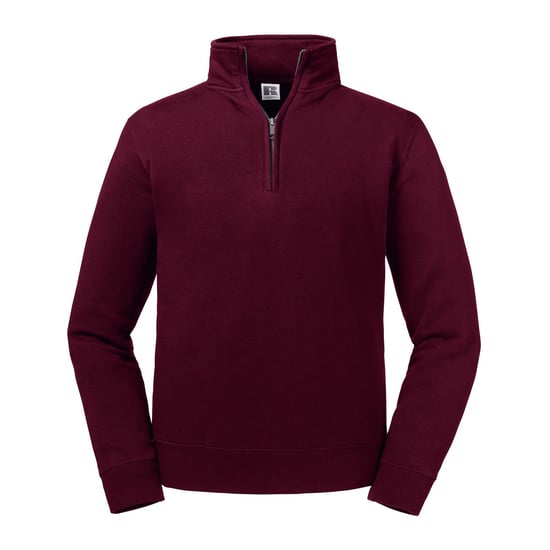 Russell Mens Authentic Quarter Zip Sweatshirt (Burgundy) - Image 1