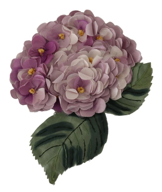 Broche para mujer en tono dorado con flores moradas de Dolce & Gabbana - Image 1