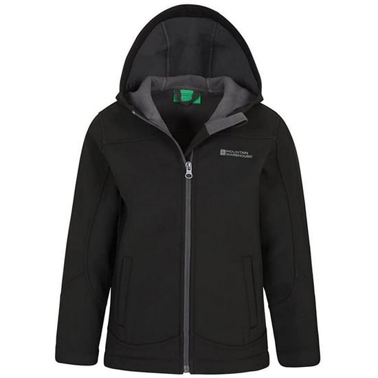 Mountain Warehouse Childrens/Kids Exodus Water Resistant Soft Shell Jacket (Black) - Image 6