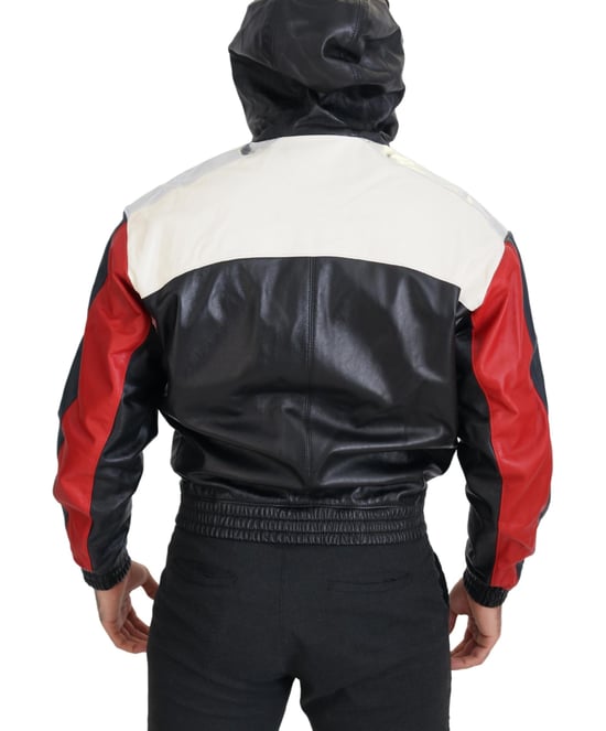 Chaqueta de hombre Blouson con capucha de cuero negro Dolce & Gabbana - Image 3