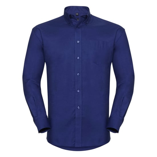Russell Collection Mens Long Sleeve Easy Care Oxford Shirt (Bright Royal) - Image 1