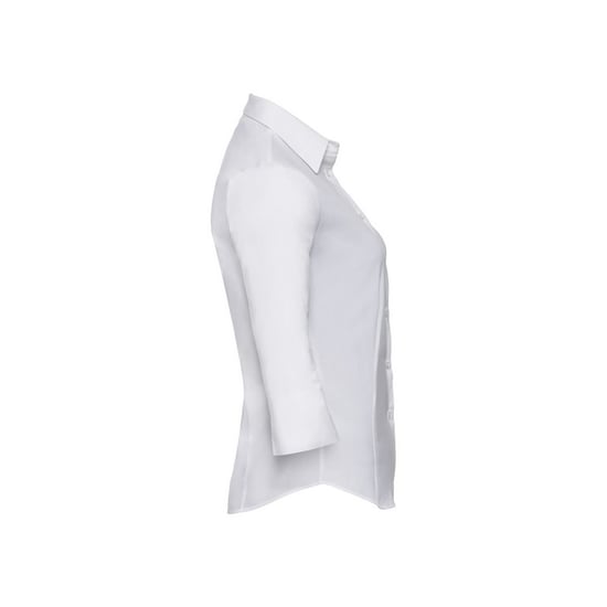 Russell Collection Womens/Ladies Easy-Care Fitted 3/4 Sleeve Formal Shirt (White) - Image 3