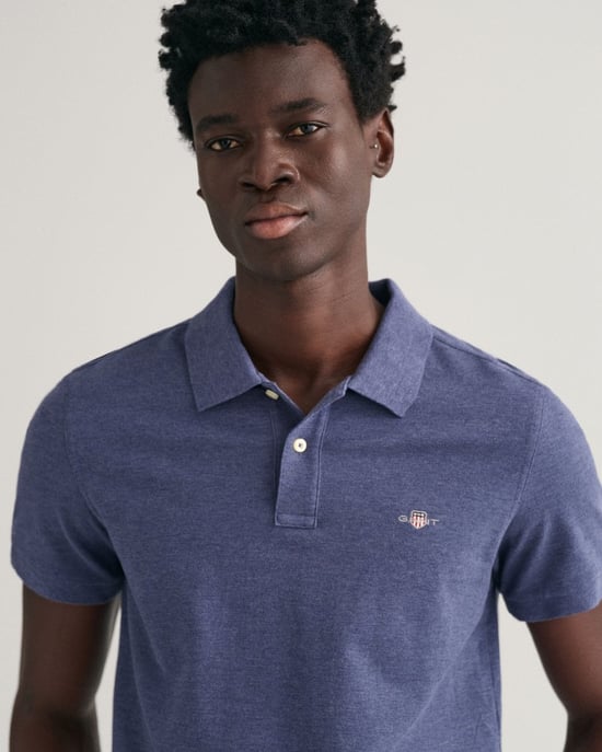 GANT Mens Slim Fit Short Sleeve Shield Logo Pique Polo - Image 3