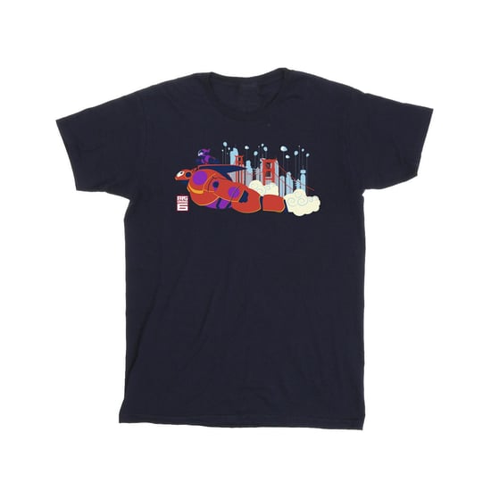 Disney Boys Big Hero 6 Baymax Hiro Bridge T-Shirt (Navy Blue)