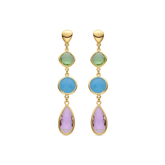 Pendientes Luxenter Sitin acabados en oro amarillo 18k - Image 1