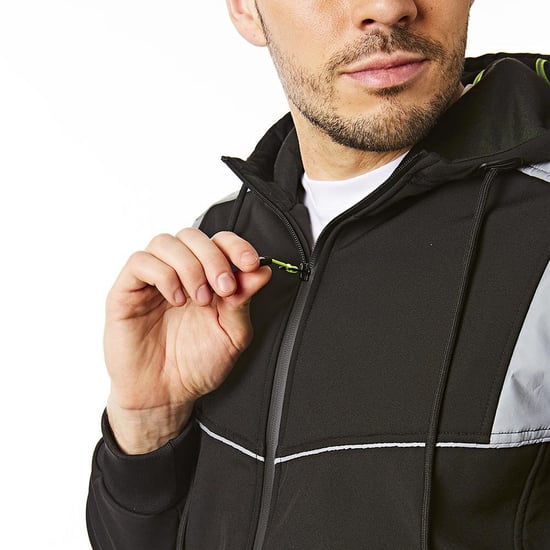 Lee Cooper Mens Reflective Hooded Jacket (Black) - Image 3