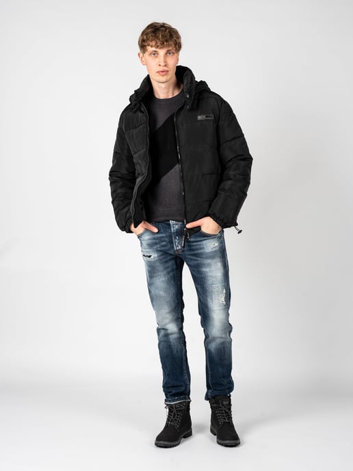 Chaqueta Negra Acolchada con Logo Grande en la Espalda Plein Sport - Image 2