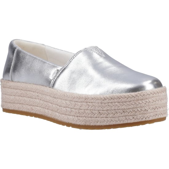 TOMS Valencia Leather Women's Silver Espadrilles - Image 1