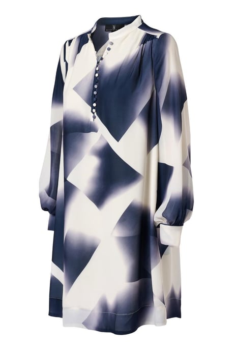 Denzel Print Jurk Navy / Wit