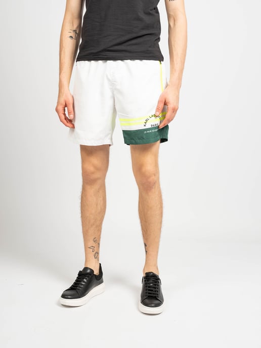 Karl Lagerfeld Shorts de baño Golf del hombre Blanco, verde - Image 5