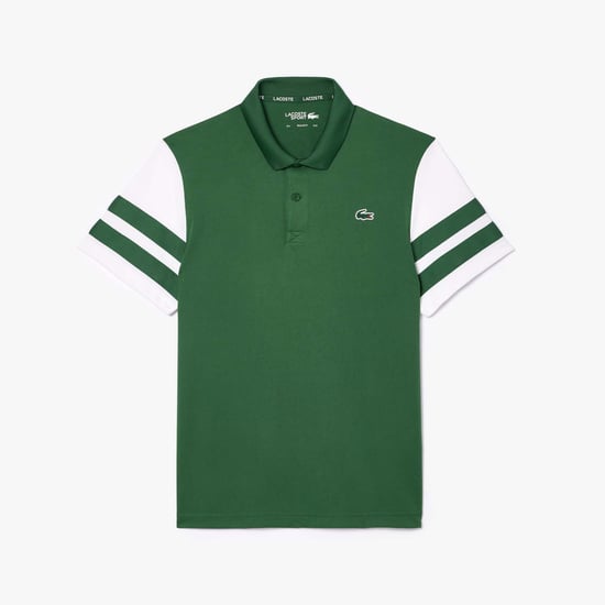 Men's Lacoste Ultra-Dry Colourblock Tennis Polo Shirt in Green White