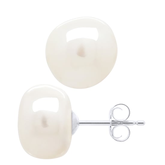 Earrings of Silver 925 and Real Cultured Freshwater Pearls Baroque 10 - 11 mm - Image 1