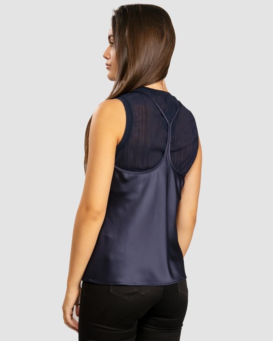 Armani Exchange Womens Layered Satin Blouse - Image 6