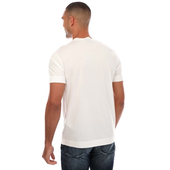 Men's Armani Embroidered Logo T-Shirt in White