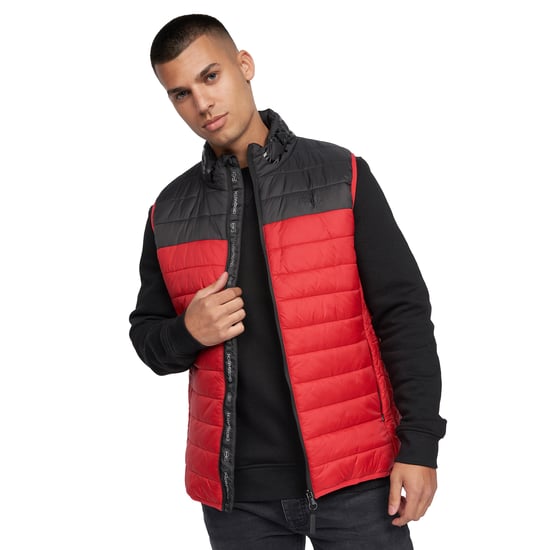 Crosshatch Mens Presnell High-Neck Gilet (Red) - Image 3