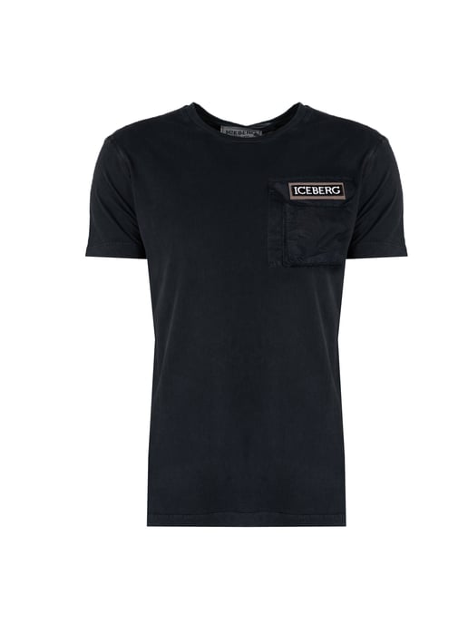 Iceberg T-Shirt C-Neck del hombre negro - Image 1