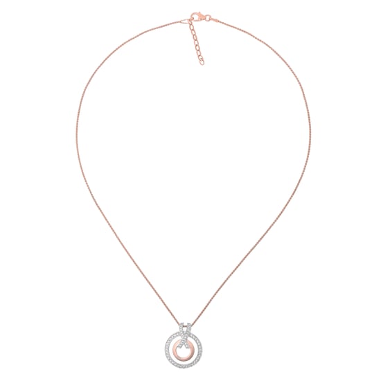Orphelia 'Azalea' Women's 925 Sterling Silver Chain with Pendant - Silver/Rose ZH-7095/1 - Image 2