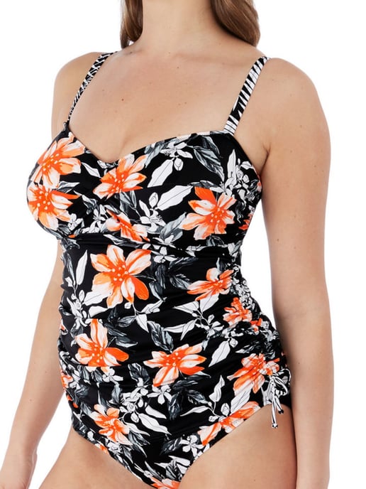 Port Maria Twist Front Tankini Top Black