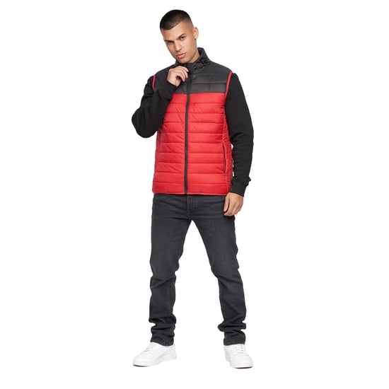 Crosshatch Mens Presnell High-Neck Gilet (Red) - Image 4