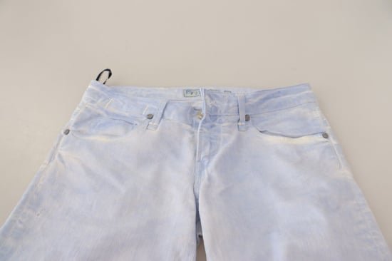 Jeans Ajustados de Algodón Azul Claro con Dobladillo Doblado Acht - Image 4