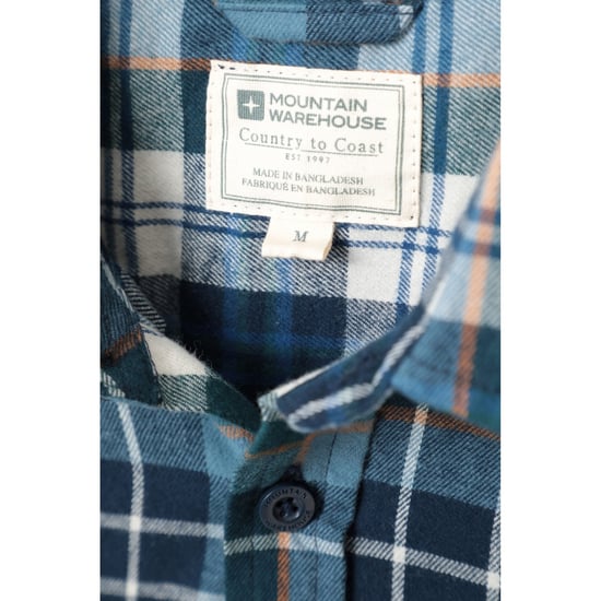 Mountain Warehouse Mens Trace Flannel Long-Sleeved Shirt (Light Blue)