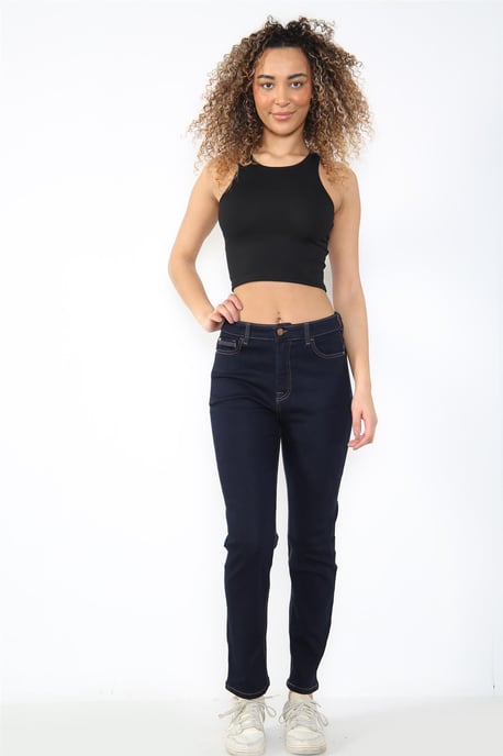 Vaqueros Magic Shaping de talle alto y pierna recta para mujer en azul índigo - Image 6