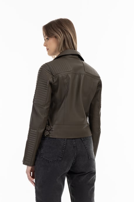 DreiMaster Vintage Leather Biker Jacket - Image 4