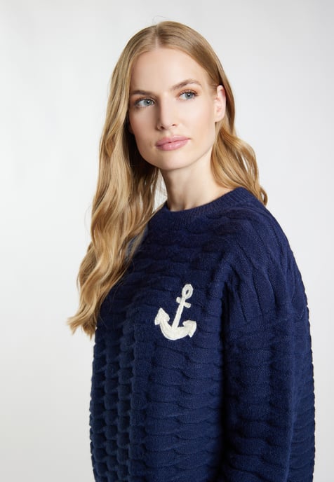 Dreimaster Knitted pullover women marine - Image 5