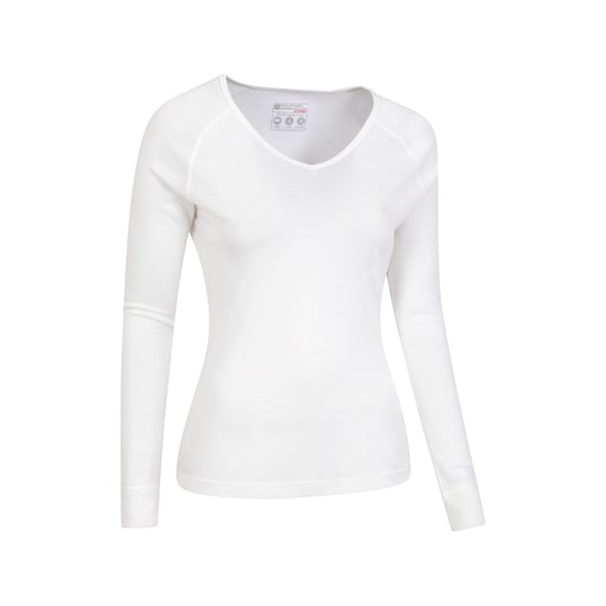 Mountain Warehouse Womens/Ladies Merino Wool V Neck Top (White) - Image 3